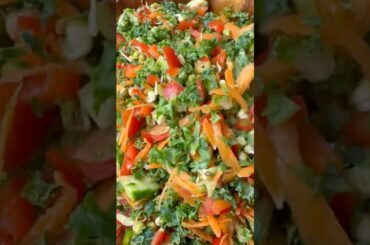 Kale Power Salad with Creamy Tahini Garlic Dressing. #kalesalad#TahiniDressing  #HealthySalad#shorts