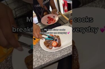 My little sister cooks for me everyday! Breakfast #shorts