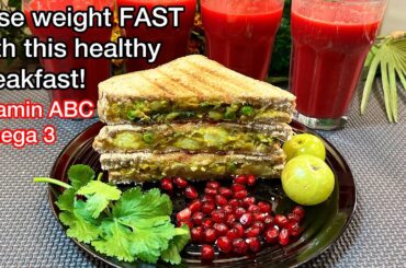 Weight loss Juice & Sandwich for healthy Breakfast | Easy & Quick Vegan recipe