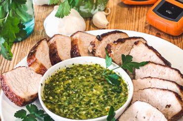 The juiciest pork loin and freshest Chimichurri sauce for your next dinner party!