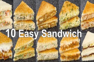 10 Easy Bread Sandwich Recipes | How to Make Sandwich at Home