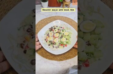 Healthy salad with quail eggs. #salad #recipe #food #shortvideo