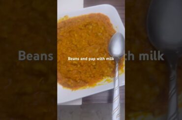 Beans and pap with milk , good combo for breakfast #nigerianfood  #beans #eating