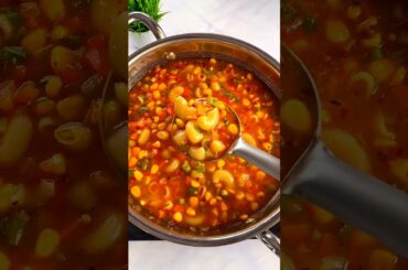 "Macaroni Soup Recipe in 1 Minute | Winter Comfort Food!"#food #shorts #cooking