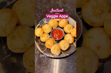 Day 5/7 Instant Veggie Appe Recipe | Healthy Rava Appe for Breakfast | Suji Appam #quicksnacks #food