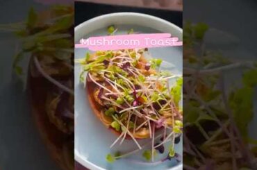Healthy breakfast mushroom cheese toast with homegrown microgreens recipes(healthy toast recipes)