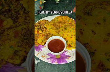 Healthy Veggies Chilla Recipe #shorts #recipe #chilla #trending #sooji #viral #shortsfeed