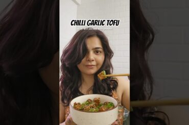 Crispy Chilli Garlic Tofu Recipe | High Protein Vegetarian Dinner | Low-Cal Tofu Stir Fry #vegan