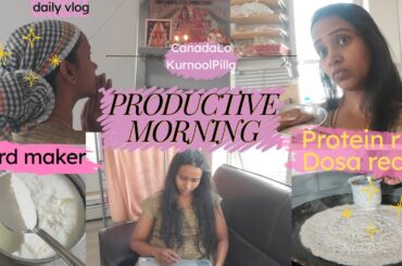 Super productive day | Healthy Breakfast Recipe | Quick kids lunch box | CanadaLoKurnoolPilla