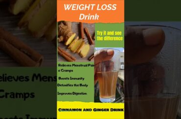 WEIGHT LOSS DRINK CINNAMON AND GINGER #shorts #ytshorts #weightloss #healthy