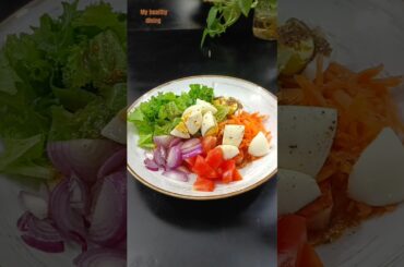 Healthy egg chickpeas salad bowl for breakfast lunch or dinner #shorts