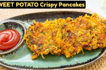 Crispy Sweet Potato Pancakes | Healthy Pancakes | Healthy Breakfast Ideas | Pancakes