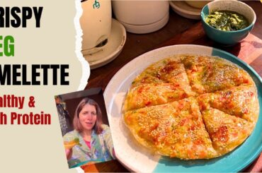 Crispy Vegetarian Omelette Recipe | High Protein Gluten-Free Breakfast for Weight Loss
