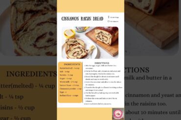 Cinnamon Raisin Bread #breadrecipe #baking #healthy #bread  #howtomakebreadathome