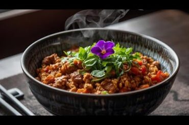 Spicy&Fresh Ground Meat & Herb Rice Bowl Recipe Healthy Lunch Ideas UAE GreenBite Restaurant Sharjah