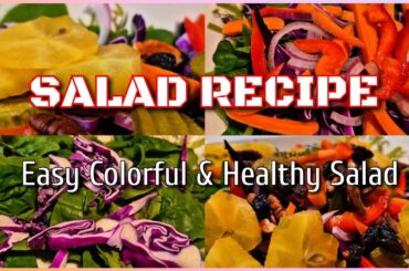 EASY  COLORFUL HEALTHY SALAD RECIPE #saladrecipe #greensalad