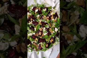 Roasted beet salad with feta and walnuts! #fresh #summersalad #beetsalad #recipe