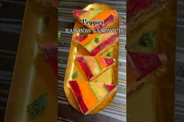 Veggies Rainbow Sandwich | Fireless Recipe #healthy #shorts #sandwich