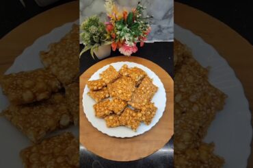 Roasted chana jaggery chikki recipe #chikki #healthysnacks #healthyfood #easycooking #shortsfeed