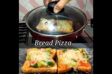 2 minute bread pizza recipe quick and easy french toast in microwave #shorts #food #pizza