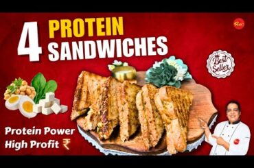 High Protein Breakfast Sandwiches | 4 Recipes for Cloud Kitchen | Paneer, Tofu, Eggs & Chickpeas