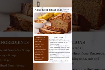 Peanut Butter Banana bread #bread #healthy #food #baking #recipe #breadrecipe