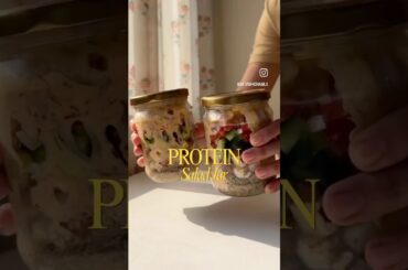 High Protein Salad Jar #highproteinsalad #highproteinrecipes