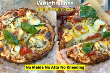 No Maida No Kneading! High Protein Weight loss Pizza | Low Carb Gluten Free Pizza | OTG Pizza Recipe