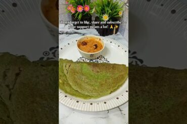 Healthy Sprouted Moong Dal Palak Dosa#High Protein Breakfast#Weight Loss Recipe#youtubeshorts