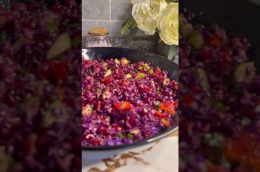 Colorful Red Cabbage Salad Recipe | Fresh, Crunchy, Healthy Salad with Green Onions & Red Pepper