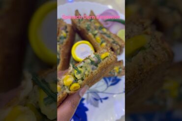 Palak Corn Sandwich!! #shorts #food #ytshorts #yuotubeshorts #health #recipe #viral #cooking