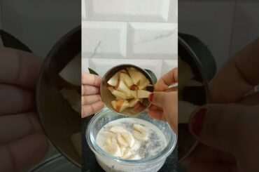 Milk Oats Recipe for Weight Loss | Overnight Chia seeds Oatsrecipe oats oats recipe#healthybreakfast