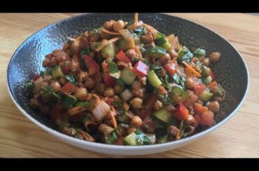 High Protein Chickpea Salad (Plant-based) || Healthy Salad Recipe || Salad Dressing
