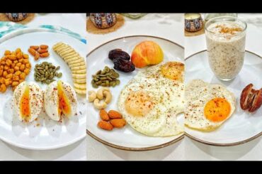 6 Different healthy & high protein breakfast ideas.