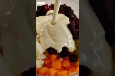 Viral Beetroot Salad Recipe | Russian Vinegret with Yogurt Tahini Sauce #beetrootsalad #asmr
