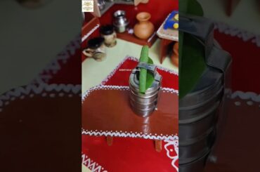 Reverse mini lunch box packing #mini #miniature #dollhouse  #southindiandishes  #viral #trending