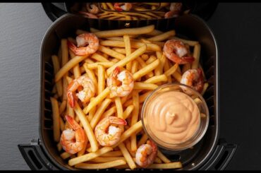 Crispy Shrimp & French Fries In Air Fryer, Quick & Healthy Dinner Idea, Air Fryer Recipes