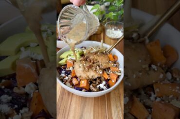 Maple Dijon Chicken Bowls #healthydinner #protein #bowls