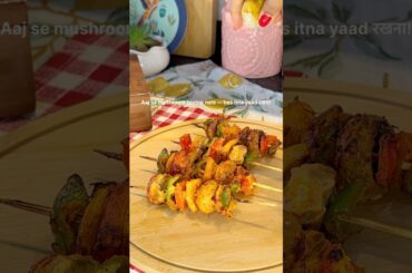 Air Fryer Mushroom Tikka | Healthy Veg Snack Recipe | No Tandoor Needed #viral #shorts #trending