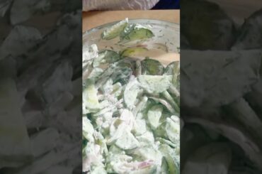 You Need To Try My Creamy Cucumber Salad #cucumber #salad #cucumbersalad #foryou #vegetables