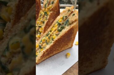 Spinach Corn Cheese Sandwich #foodtitans #spinachcornsandwich #easyrecipes #healthyrecipes