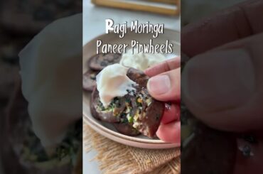 Ragi Moringa Paneer Pinwheels | Easy Healthy Snack#shorts #ragirecipes #ragi