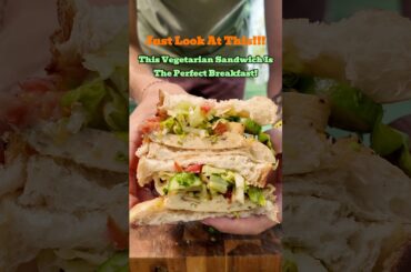 Healthy High-Protein Vegetarian Breakfast Sandwich #healthybreakfast #breakfastsandwich #sandwich
