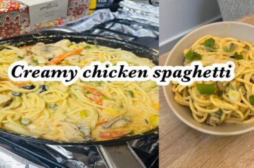 Creamy chicken spaghetti | 600kcals food | healthy Weightloss recipe