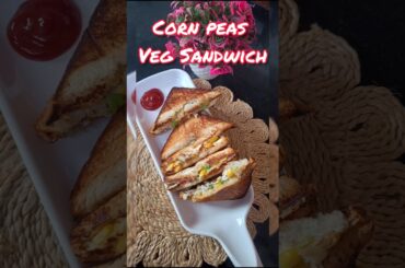 Easy Corn Peas Veg Sandwich | Quick Breakfast & Evening Snack  #sandwich #breakfastsandwich