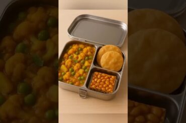 Kids Lunch Box | Aloo Gobi Matar, Puri & Peanut Chikki | Healthy Winter Tiffin Idea | #shorts
