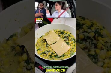 Ananya Panday's Favourite Spinach Corn Cheese Sandwich Recipe | #sandwich #cooking #recipe #shorts
