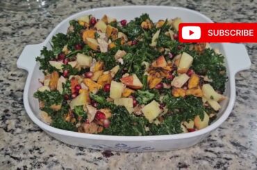 Healthy Kale Salad Recipe /Fruity Chicken salad Recipe #protiensalad