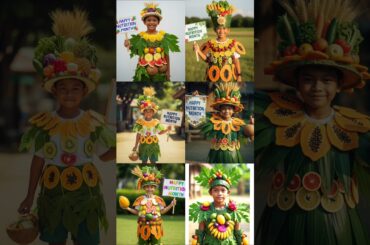 #diycostume #kidscostume  #costumeideas #schoolevent  #fruitsandvegetables #nutritionmonthcostume