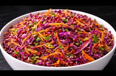 Healthy and crunchy winter salad with cabbage, carrots and pomegranate